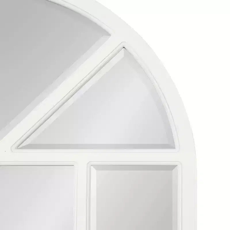 Kate and Laurel Hogan Arch MDF Windowpane Mirror, 24x36, White
