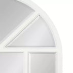 Kate and Laurel Hogan Arch MDF Windowpane Mirror, 24x36, White