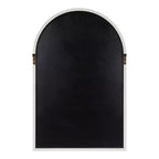 Kate and Laurel Hogan Arch MDF Windowpane Mirror, 24x36, White