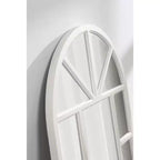 Kate and Laurel Hogan Arch MDF Windowpane Mirror, 24x36, White