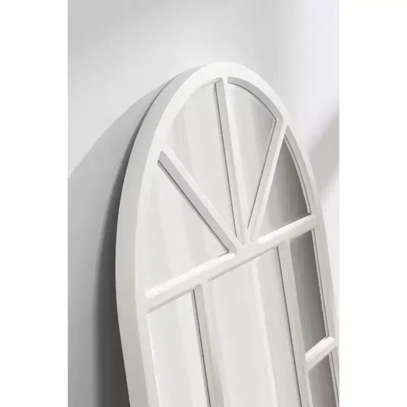 Kate and Laurel Hogan Arch MDF Windowpane Mirror, 24x36, White
