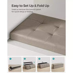 SONGMICS 43 Storage Ottoman Bench Folding Leather Ottoman Storage Footrest Hold up to 660lb