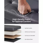 SONGMICS 43 Storage Ottoman Bench Folding Leather Ottoman Storage Footrest Hold up to 660lb