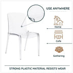 LeisureMod Murray Sedia da Pranzo in Acrilico con Bordo a Cascata e Sedile Modellato Elegante, Stile Moderno per Cucina, Sala da Pranzo, Ufficio, Lounge o Bar