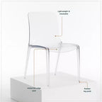 LeisureMod Murray Sedia da Pranzo in Acrilico con Bordo a Cascata e Sedile Modellato Elegante, Stile Moderno per Cucina, Sala da Pranzo, Ufficio, Lounge o Bar