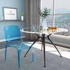 LeisureMod Murray Sedia da Pranzo in Acrilico con Bordo a Cascata e Sedile Modellato Elegante, Stile Moderno per Cucina, Sala da Pranzo, Ufficio, Lounge o Bar