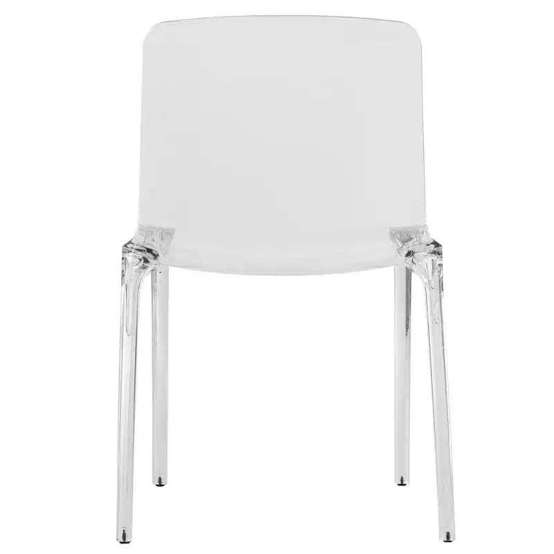 LeisureMod Murray Waterfall Edge Design Acrylic Dining Chair with Sleek Molded Seat, Modern Style for Kitchen, Dining Room, Office, Lounge, or Cafe