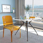 LeisureMod Murray Sedia da Pranzo in Acrilico con Bordo a Cascata e Sedile Modellato Elegante, Stile Moderno per Cucina, Sala da Pranzo, Ufficio, Lounge o Bar
