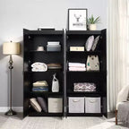 Set of 2 Hopkins Modern 4 Shelf Storage Closets - Manhattan Comfort