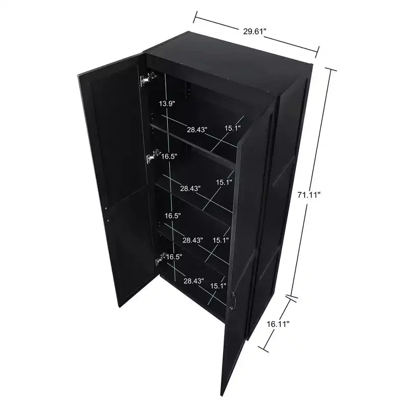 Set of 2 Hopkins Modern 4 Shelf Storage Closets - Manhattan Comfort
