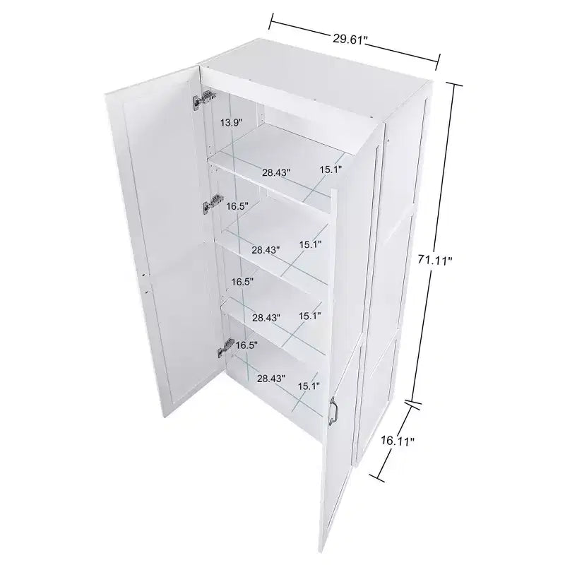 Set of 2 Hopkins Modern 4 Shelf Storage Closets - Manhattan Comfort