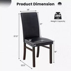 Costway Sedie da Pranzo Imbottite Set da 2/4 in Pelle PU Senza Braccioli con Gambe in Legno Massello di Gomma