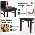 Costway Sedie da Pranzo Imbottite Set da 2/4 in Pelle PU Senza Braccioli con Gambe in Legno Massello di Gomma