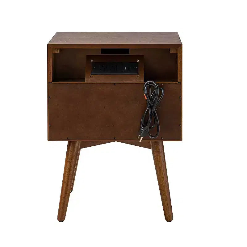 Set of 2 Doris 2 - Drawer end table with Built-In Outlets | HULALA HOME