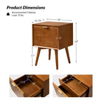 Set of 2 Doris 2 - Drawer end table with Built-In Outlets | HULALA HOME