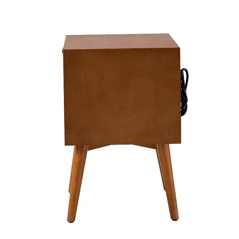 Set of 2 Doris 2 - Drawer end table with Built-In Outlets | HULALA HOME