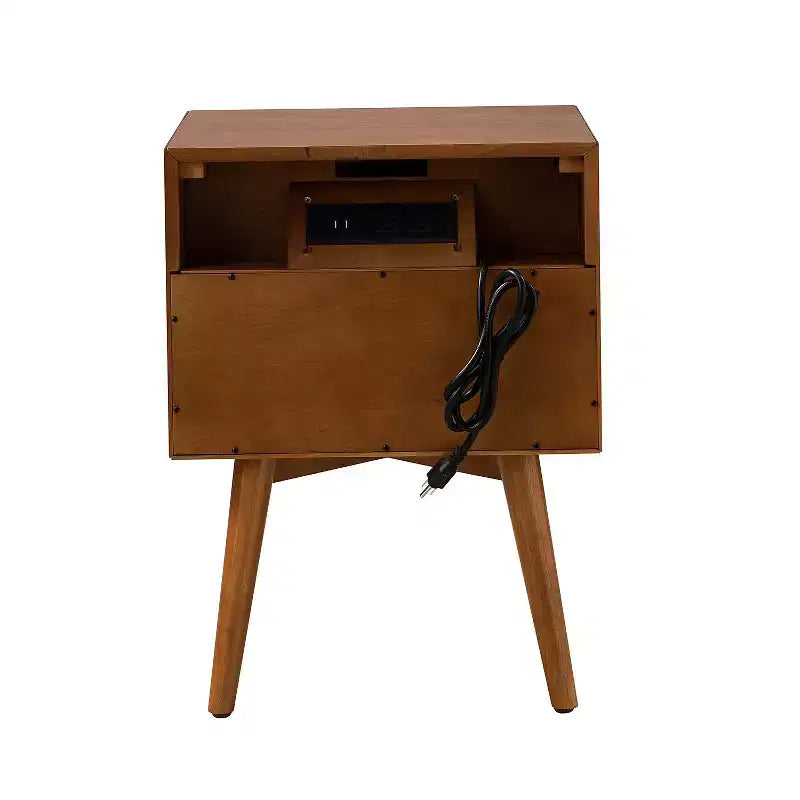 Set of 2 Doris 2 - Drawer end table with Built-In Outlets | HULALA HOME