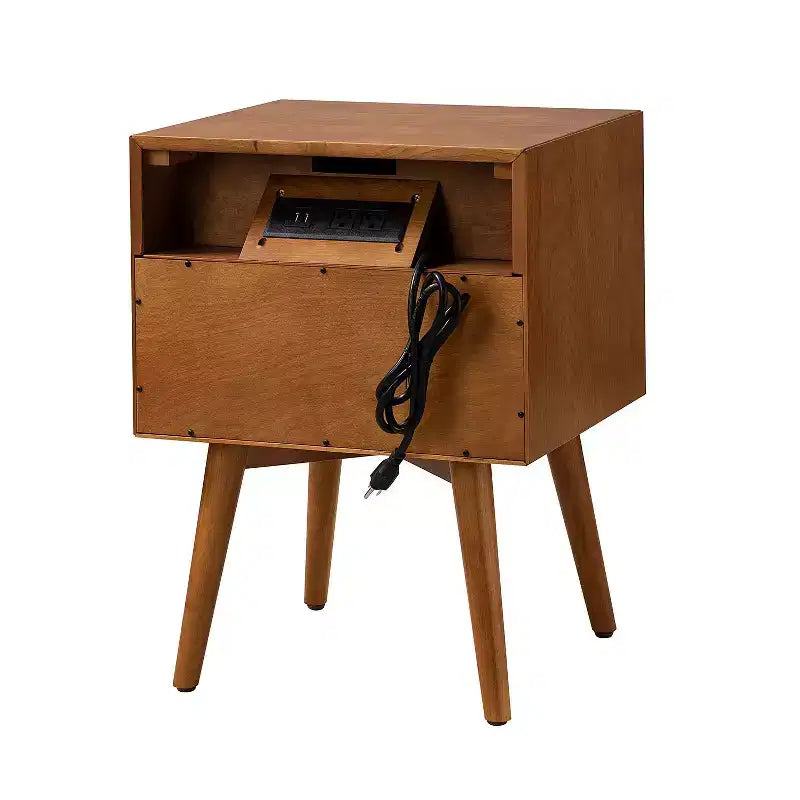 Set of 2 Doris 2 - Drawer end table with Built-In Outlets | HULALA HOME