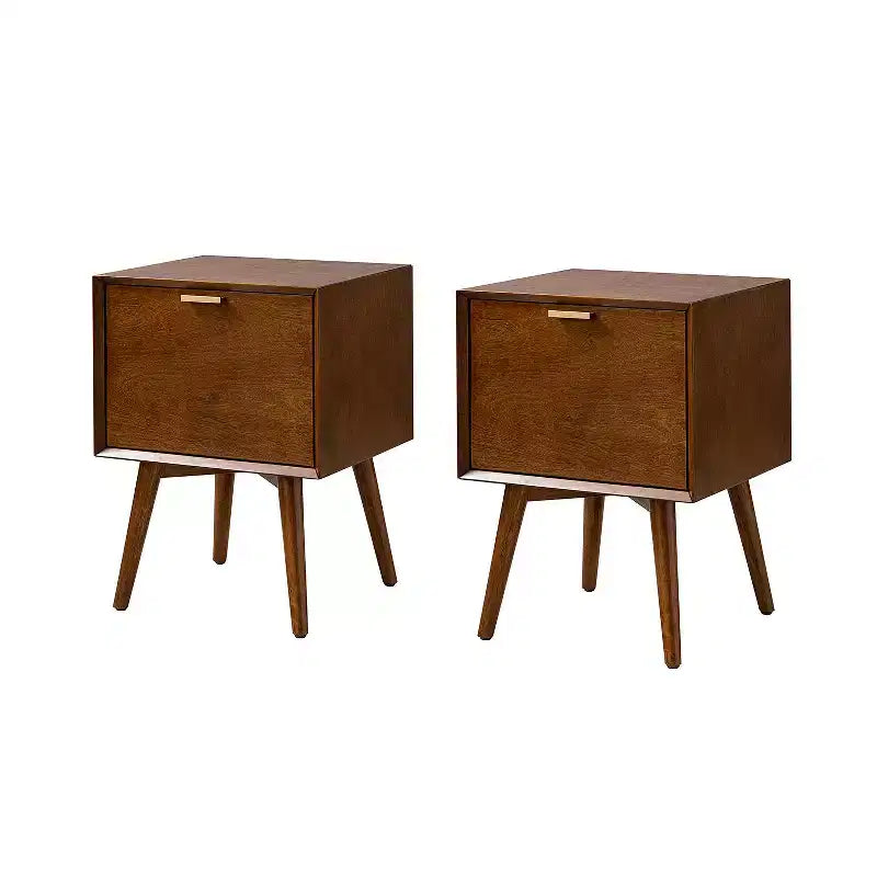 Set of 2 Doris 2 - Drawer end table with Built-In Outlets | HULALA HOME