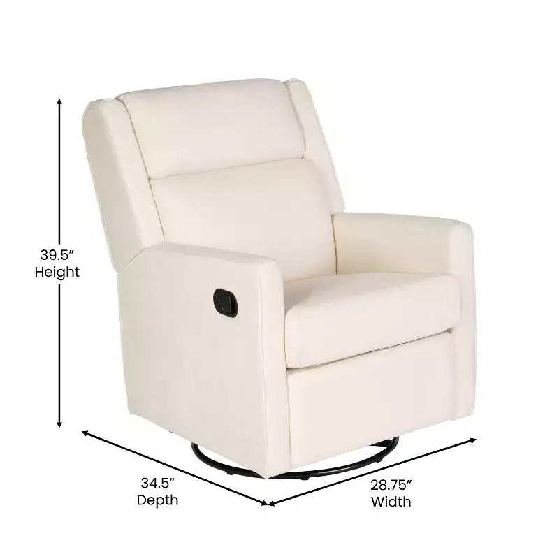 Merrick Lane 3-in-1 Traditional Manual Recliner Rocker Swivel Glider Chair