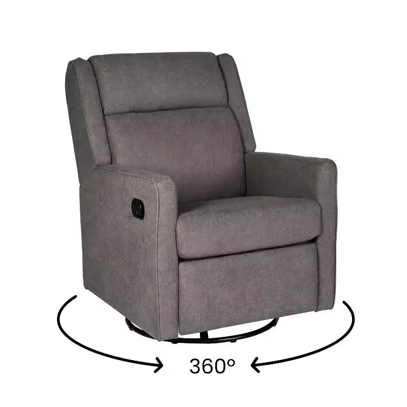 Merrick Lane 3-in-1 Traditional Manual Recliner Rocker Swivel Glider Chair