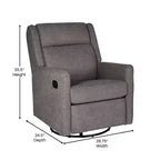 Merrick Lane 3-in-1 Traditional Manual Recliner Rocker Swivel Glider Chair