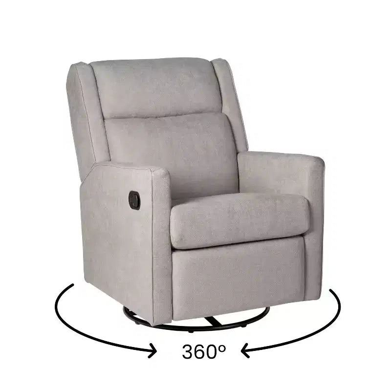 Merrick Lane 3-in-1 Traditional Manual Recliner Rocker Swivel Glider Chair