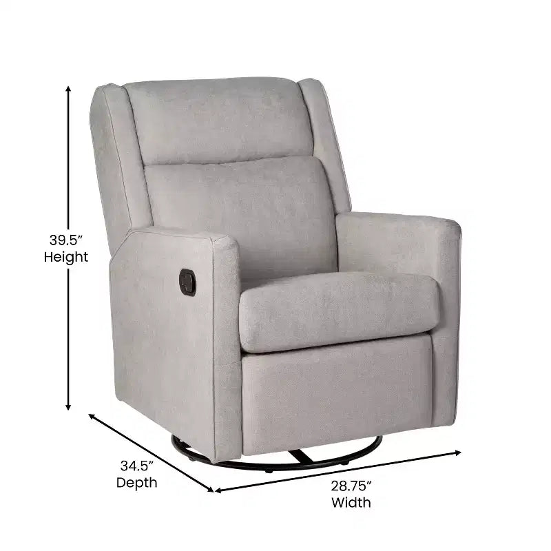 Merrick Lane 3-in-1 Traditional Manual Recliner Rocker Swivel Glider Chair
