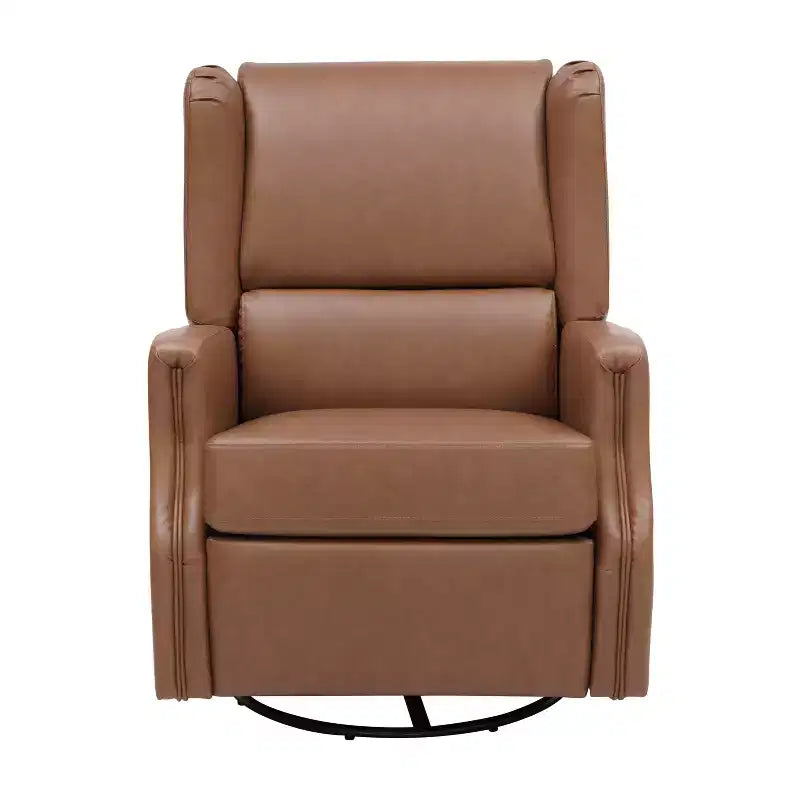 Emma and Oliver Manual Glider Rocker Recliner Chair with 360 Degree Swivel, Wingback Recliner Perfect for Living Room, Bedroom, or Nursery