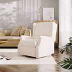 Emma and Oliver Manual Glider Rocker Recliner Chair with 360 Degree Swivel, Wingback Recliner Perfect for Living Room, Bedroom, or Nursery