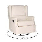 Emma and Oliver Manual Glider Rocker Recliner Chair with 360 Degree Swivel, Wingback Recliner Perfect for Living Room, Bedroom, or Nursery