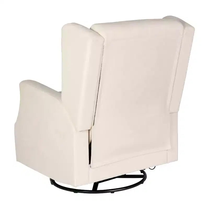 Emma and Oliver Manual Glider Rocker Recliner Chair with 360 Degree Swivel, Wingback Recliner Perfect for Living Room, Bedroom, or Nursery