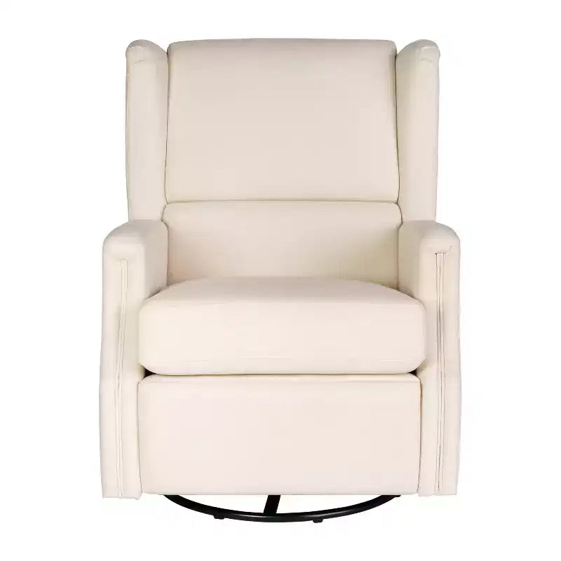 Emma and Oliver Manual Glider Rocker Recliner Chair with 360 Degree Swivel, Wingback Recliner Perfect for Living Room, Bedroom, or Nursery