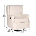Emma and Oliver Manual Glider Rocker Recliner Chair with 360 Degree Swivel, Wingback Recliner Perfect for Living Room, Bedroom, or Nursery