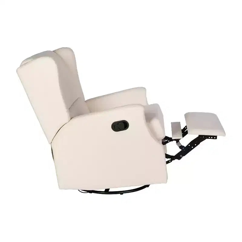 Emma and Oliver Manual Glider Rocker Recliner Chair with 360 Degree Swivel, Wingback Recliner Perfect for Living Room, Bedroom, or Nursery