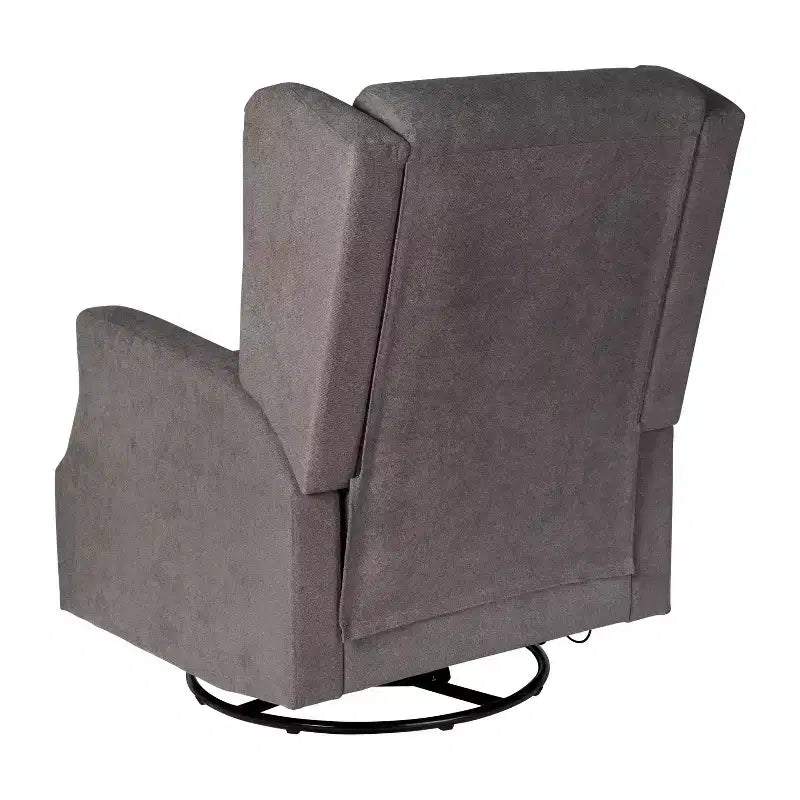 Emma and Oliver Manual Glider Rocker Recliner Chair with 360 Degree Swivel, Wingback Recliner Perfect for Living Room, Bedroom, or Nursery