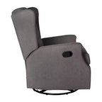 Emma and Oliver Manual Glider Rocker Recliner Chair with 360 Degree Swivel, Wingback Recliner Perfect for Living Room, Bedroom, or Nursery