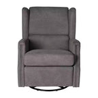 Emma and Oliver Manual Glider Rocker Recliner Chair with 360 Degree Swivel, Wingback Recliner Perfect for Living Room, Bedroom, or Nursery