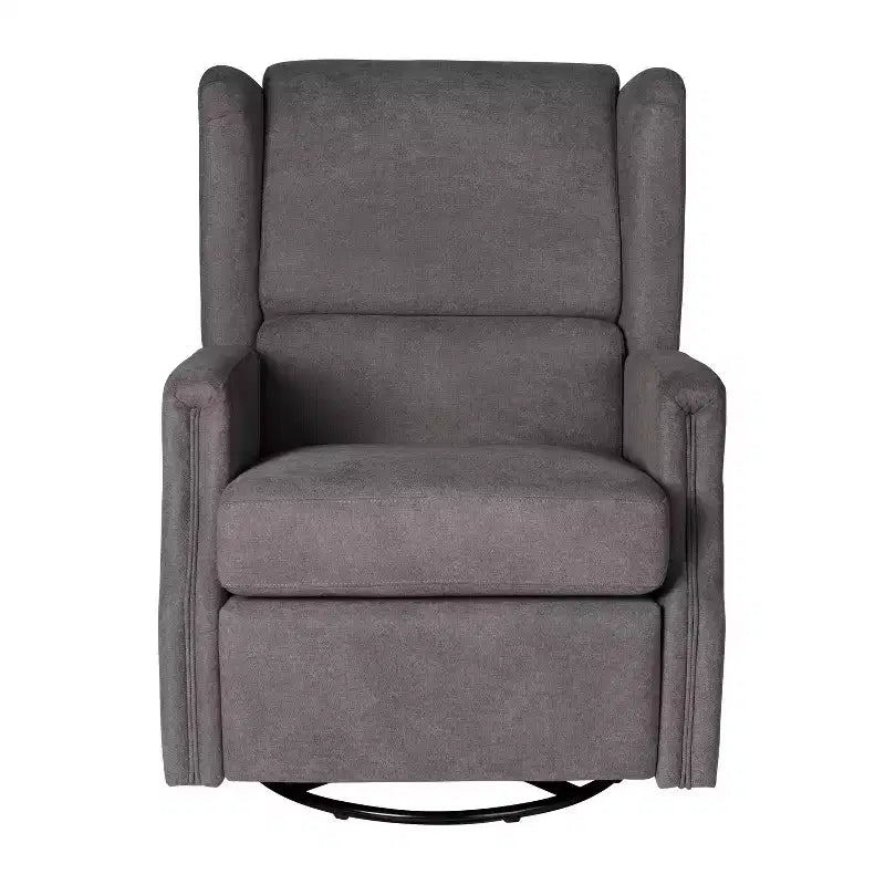 Emma and Oliver Manual Glider Rocker Recliner Chair with 360 Degree Swivel, Wingback Recliner Perfect for Living Room, Bedroom, or Nursery