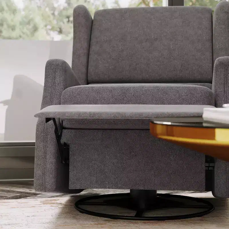 Emma and Oliver Manual Glider Rocker Recliner Chair with 360 Degree Swivel, Wingback Recliner Perfect for Living Room, Bedroom, or Nursery