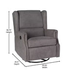 Emma and Oliver Manual Glider Rocker Recliner Chair with 360 Degree Swivel, Wingback Recliner Perfect for Living Room, Bedroom, or Nursery