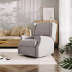 Emma and Oliver Manual Glider Rocker Recliner Chair with 360 Degree Swivel, Wingback Recliner Perfect for Living Room, Bedroom, or Nursery