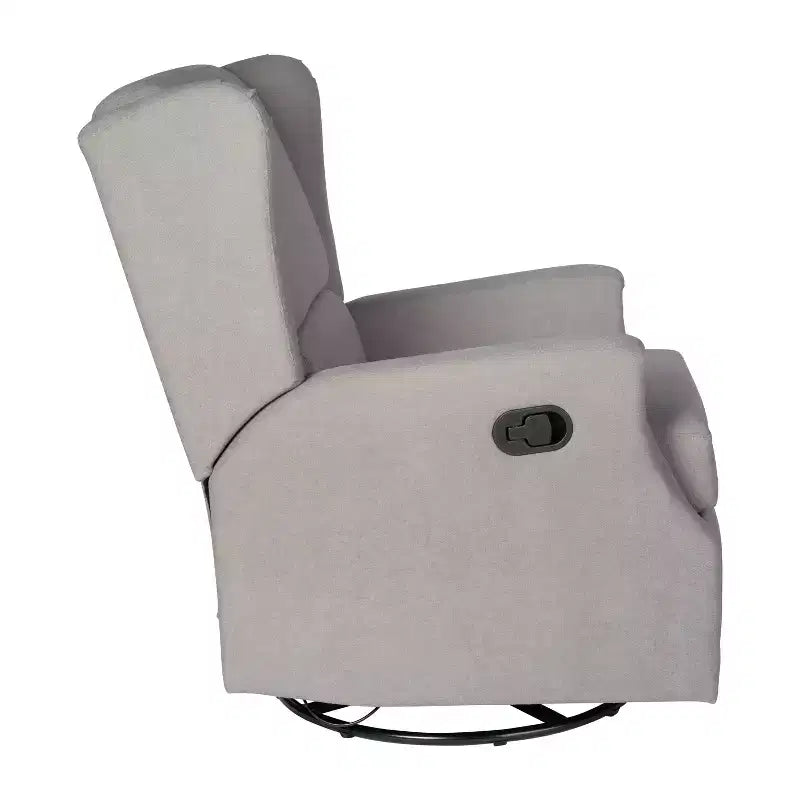 Emma and Oliver Manual Glider Rocker Recliner Chair with 360 Degree Swivel, Wingback Recliner Perfect for Living Room, Bedroom, or Nursery
