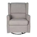 Emma and Oliver Manual Glider Rocker Recliner Chair with 360 Degree Swivel, Wingback Recliner Perfect for Living Room, Bedroom, or Nursery