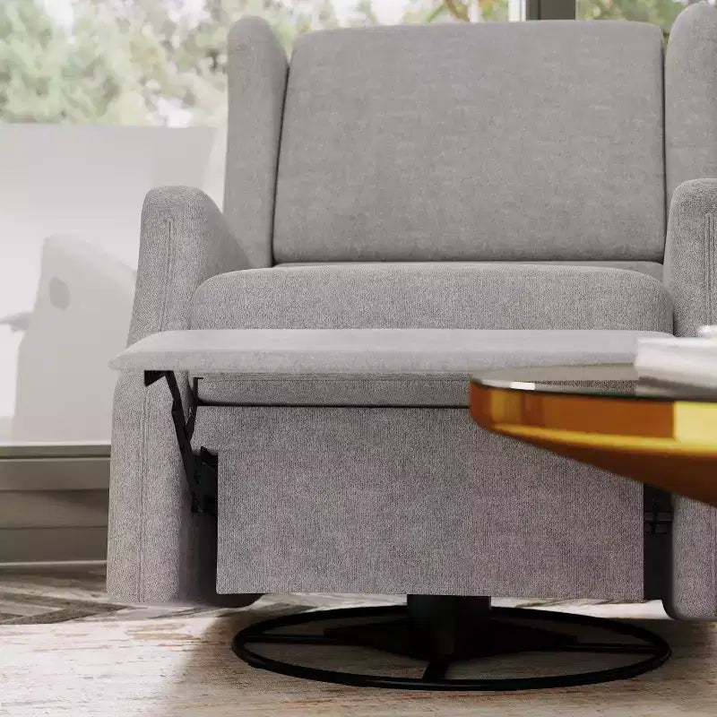 Emma and Oliver Manual Glider Rocker Recliner Chair with 360 Degree Swivel, Wingback Recliner Perfect for Living Room, Bedroom, or Nursery