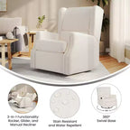 Emma and Oliver Manual Glider Rocker Recliner Chair with 360 Degree Swivel, Wingback Recliner Perfect for Living Room, Bedroom, or Nursery