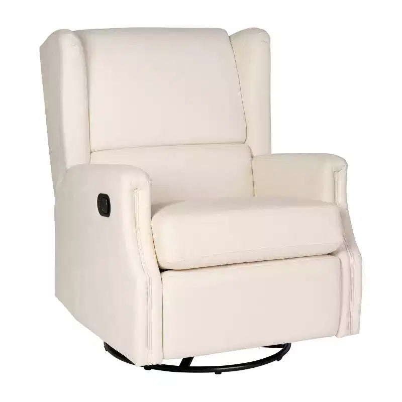 Emma and Oliver Manual Glider Rocker Recliner Chair with 360 Degree Swivel, Wingback Recliner Perfect for Living Room, Bedroom, or Nursery