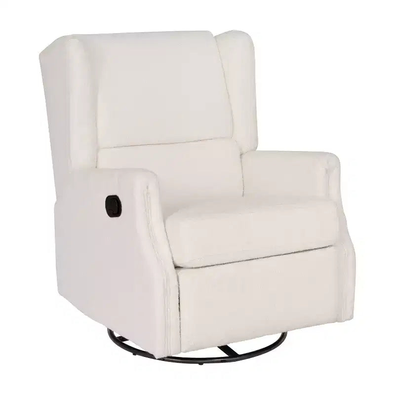 Emma and Oliver Manual Glider Rocker Recliner Chair with 360 Degree Swivel, Wingback Recliner Perfect for Living Room, Bedroom, or Nursery