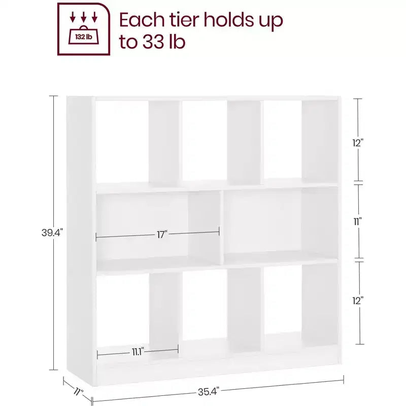 VASAGLE 8-Cube Bookcase Bookshelf Cube Storage Organizer Study Display Rack Storage Cabinet