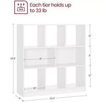 VASAGLE 8-Cube Bookcase Bookshelf Cube Storage Organizer Study Display Rack Storage Cabinet